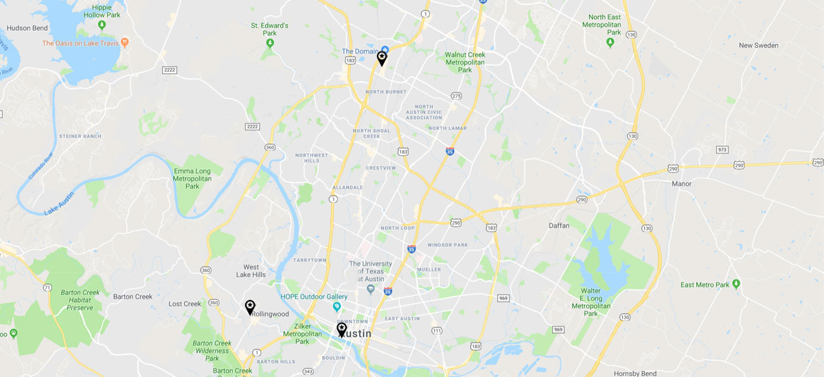 Map of Invisalign Orthodontists in Austin.